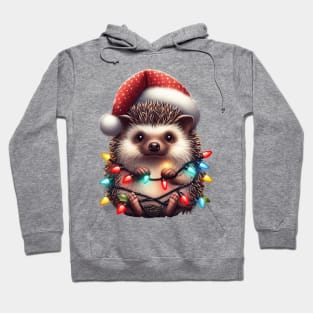 Hedgehog Wrapped In Christmas Lights Hoodie